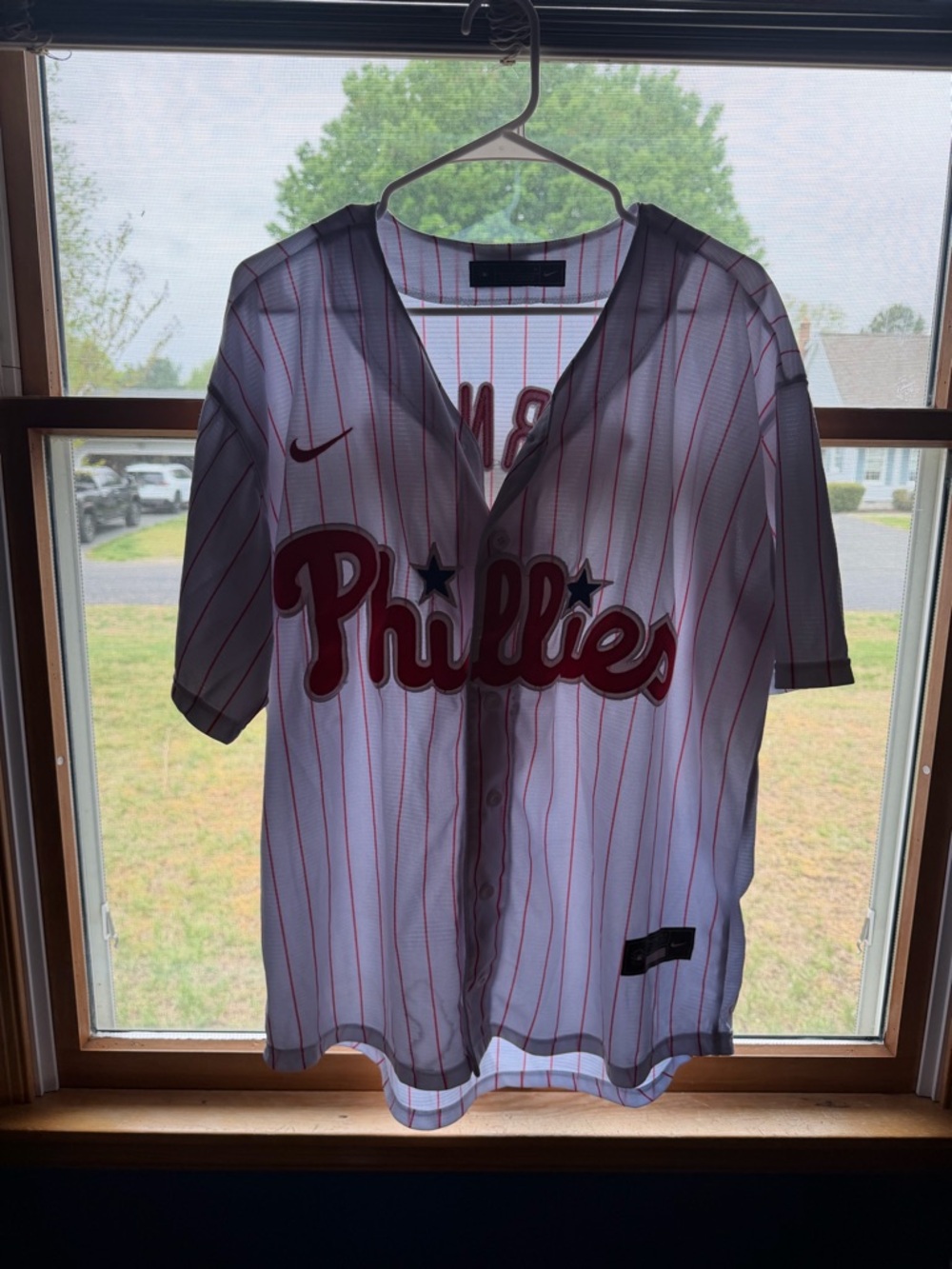Philadelphia Phillies White Pinstripe Baseball Jersey